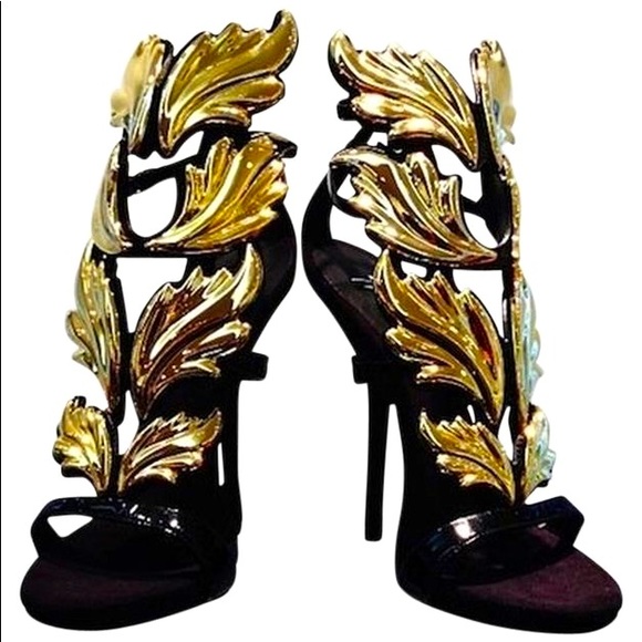 Giuseppe Zanotti Shoes - Giuseppe Zanotti
Black/Gold Cruel Summer Wing Heel